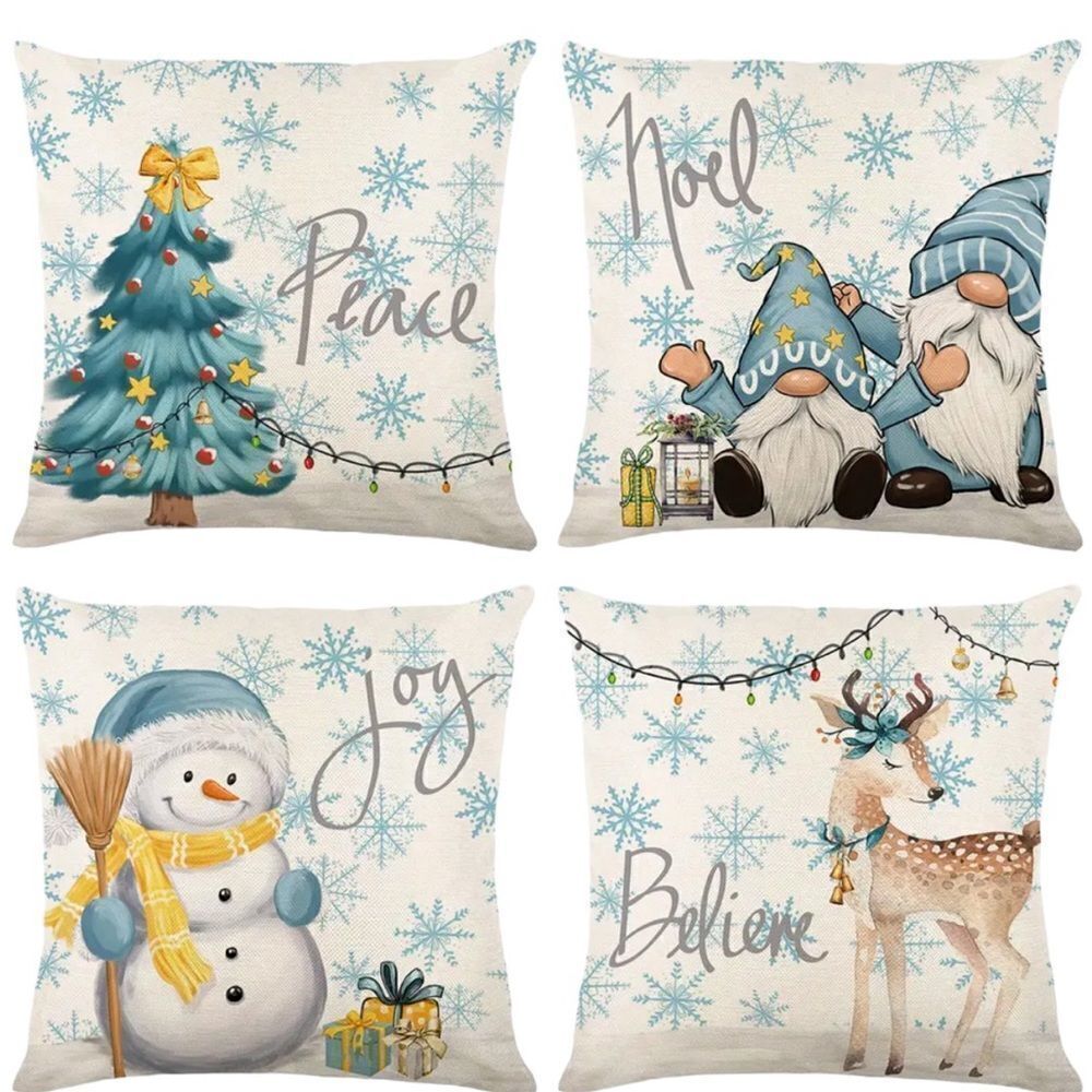 CHRISTMAS PILLOW COVERS, set of 4